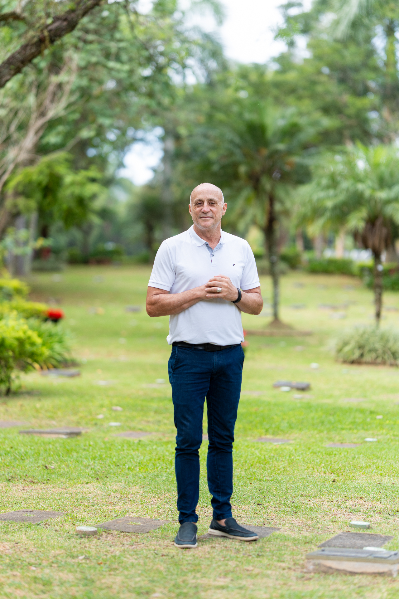Recepção no Memorial Parque Jaraguá em meio ao paisagismo